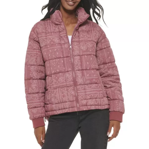 Levis Womens Box Quilted Puffer JacketFaded Red Bandana