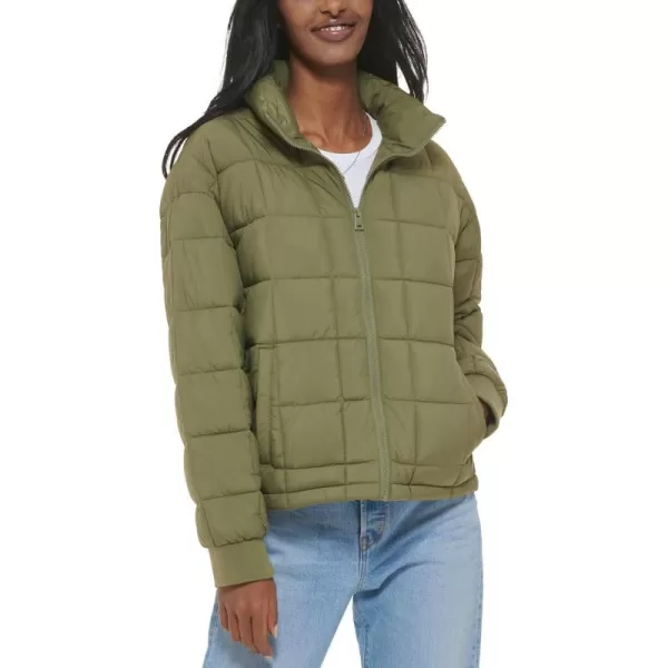 Levis Womens Box Quilted Puffer JacketLichen Green