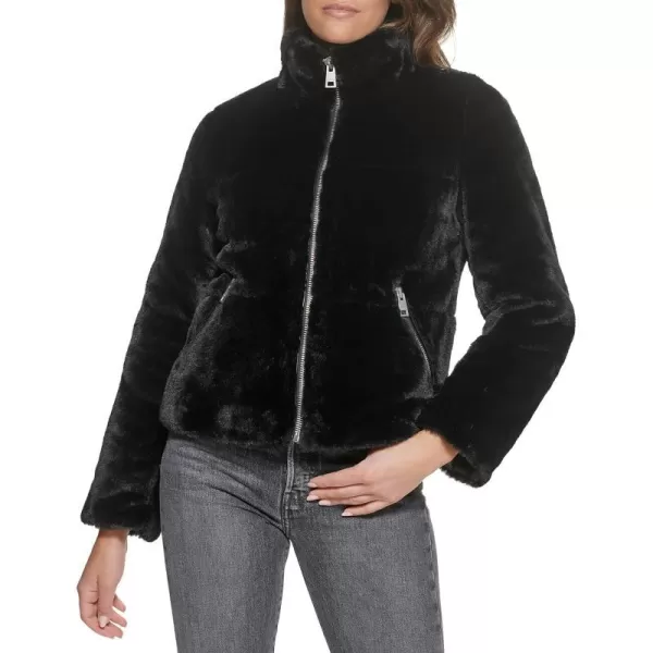 Levis Womens Breanna Puffer Jacket Standard and Plus SizesBlack Faux Fur