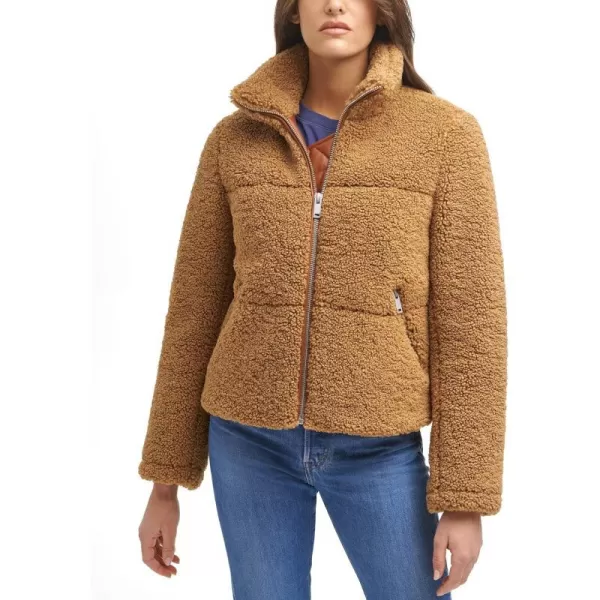 Levis Womens Breanna Puffer Jacket Standard and Plus SizesChestnut Sherpa