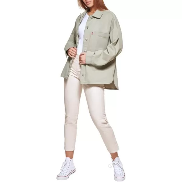 Levis Womens Bull Twill Cotton Shirt JacketSea Green