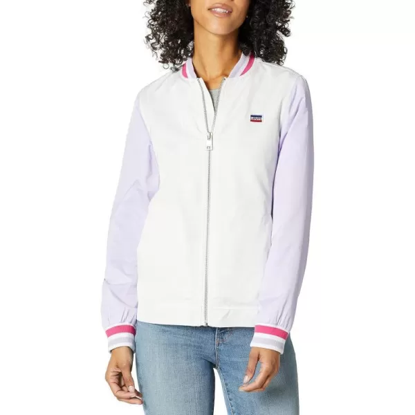 Levis Womens Colorblocked Retro Bomber Jacket Standard amp Plus SizesThistleWhite