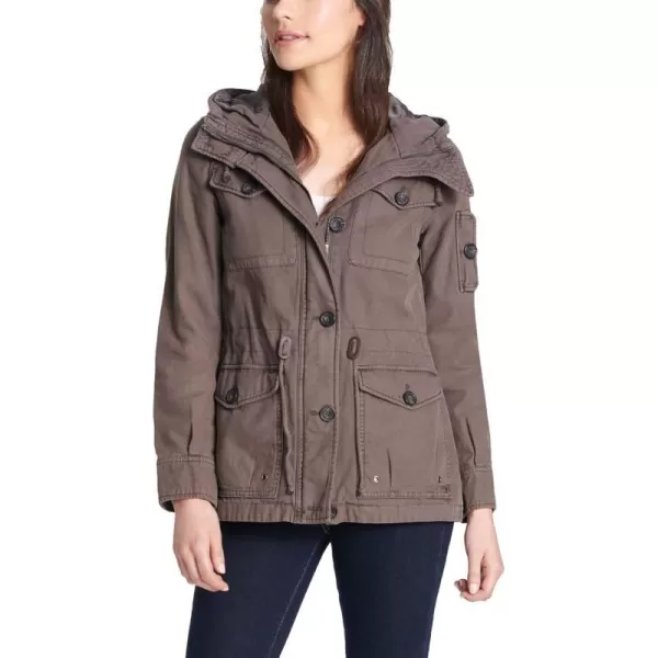 Levis Womens Cotton Four Pocket Hooded Field Jacket Standard amp Plus SizesGrey