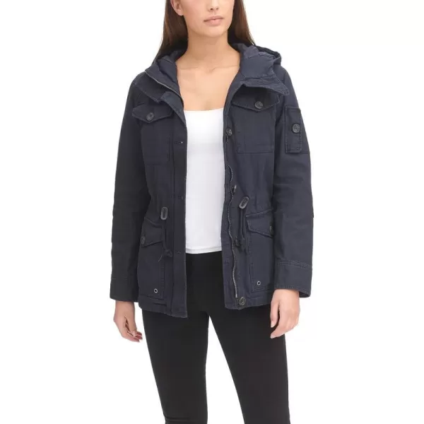 Levis Womens Cotton Four Pocket Hooded Field Jacket Standard amp Plus SizesNavy