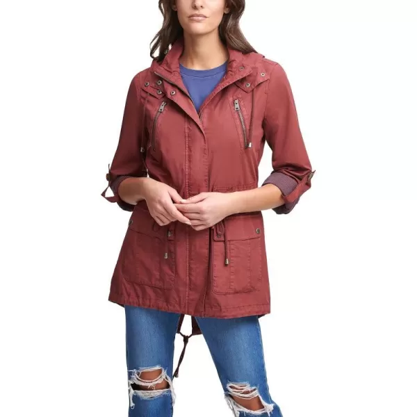 Levis Womens Cotton Hooded Anorak Jacket Standard amp Plus SizesMaroon