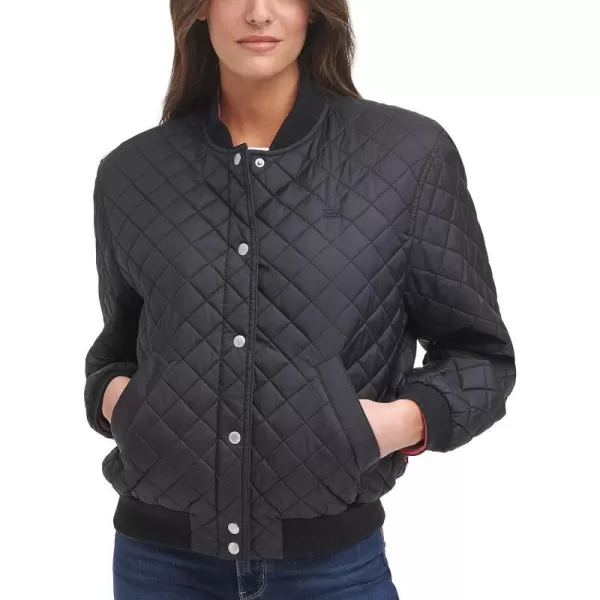 Levis Womens Diamond Quilted Bomber Jacket Regular amp Plus SizeBlack