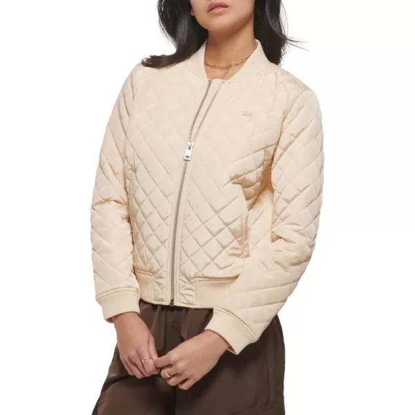 Levis Womens Diamond Quilted Bomber Jacket Regular amp Plus SizeCream Ivory