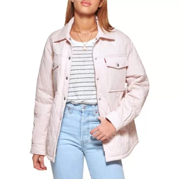 Levis Womens Diamond Quilted Shirt JacketPeach Blush