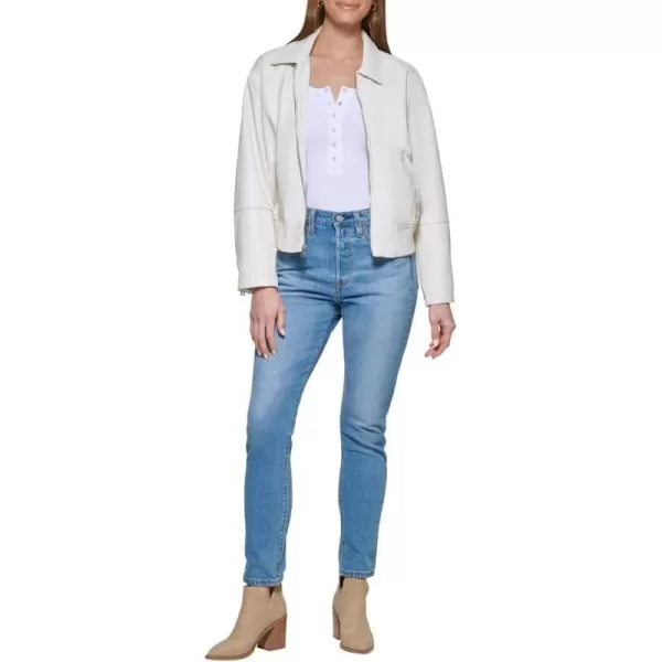 Levis Womens Faux Leather Bomber with Laydown CollarOyster