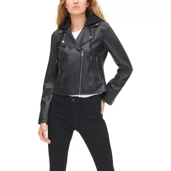 Levis Womens Faux Leather Classic Asymmetrical Motorcycle Jacket Standard amp Plus SizesStandard Black