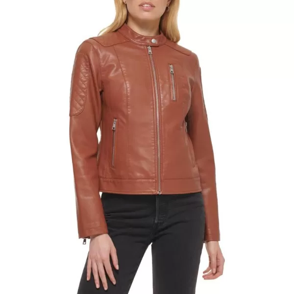 Levis Womens Faux Leather Motocross Racer Jacket Standard and PlusRust