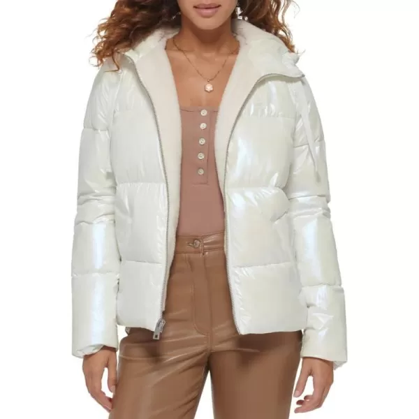 Levis Womens Molly Sherpa Lined Puffer JacketPearlized Cream