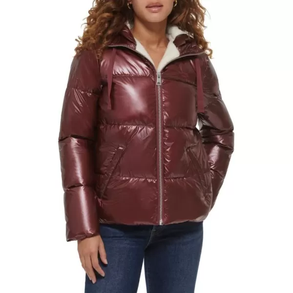 Levis Womens Molly Sherpa Lined Puffer JacketPearlized Ruby