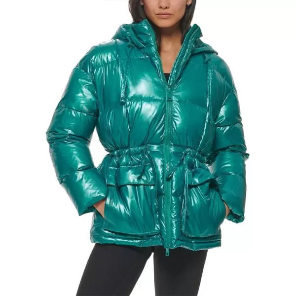 Levis Womens Quilted Megan Hooded Puffer JacketPolished Emerald