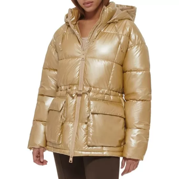 Levis Womens Quilted Megan Hooded Puffer JacketPolished Sesame