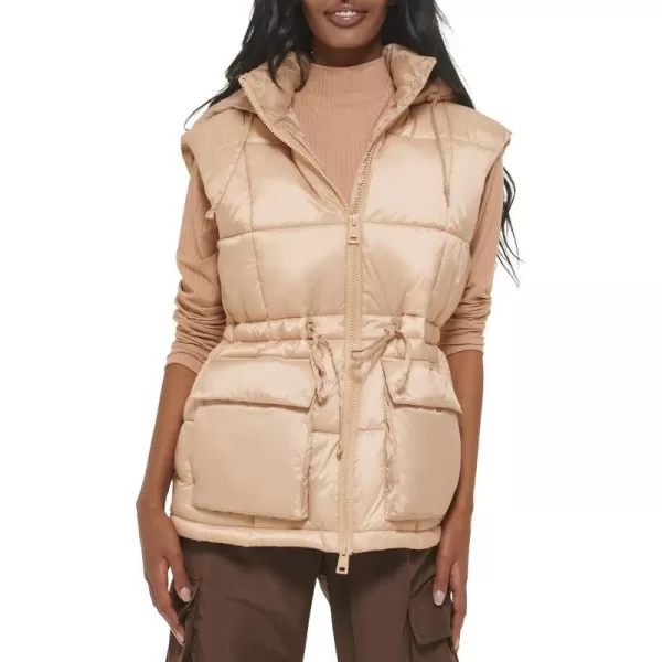 Levis Womens Quilted Megan Hooded Puffer JacketSesame Vest