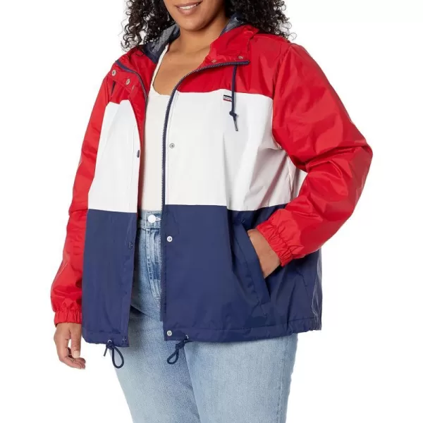 Levis Womens Retro Hooded Rain Windbreaker Jacket Standard amp Plus SizesStandard Rinse