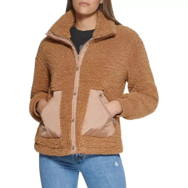 Levis Womens Sherpa Teddy Jacket Standard amp Plus SizesChestnut