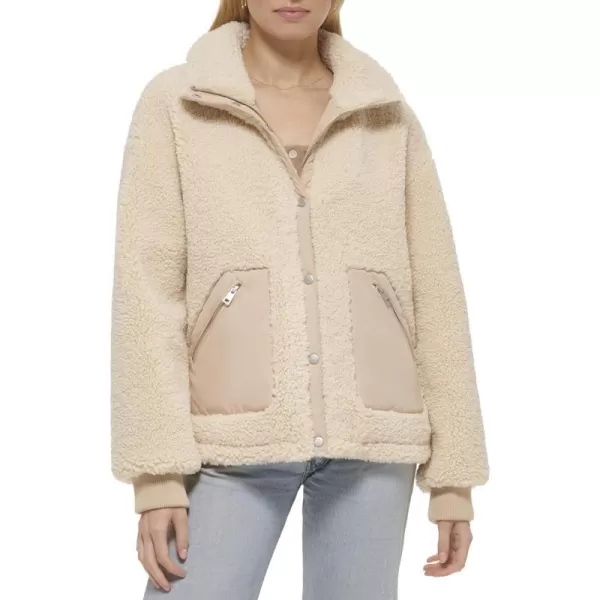 Levis Womens Sherpa Teddy Jacket Standard amp Plus SizesSesame Combo