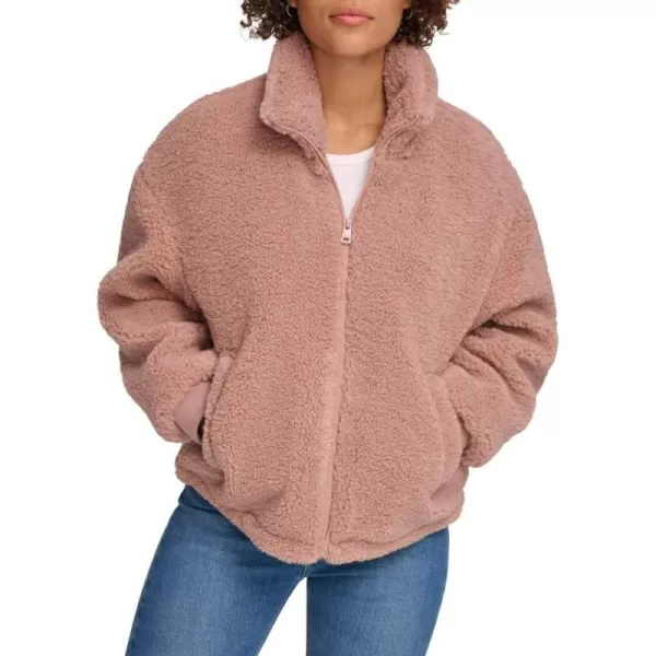 Levis Womens Sherpa Zip Up Teddy JacketMauve