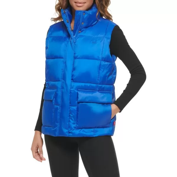 Levis Womens Sporty Box Quilted Puffer VestArmy Green