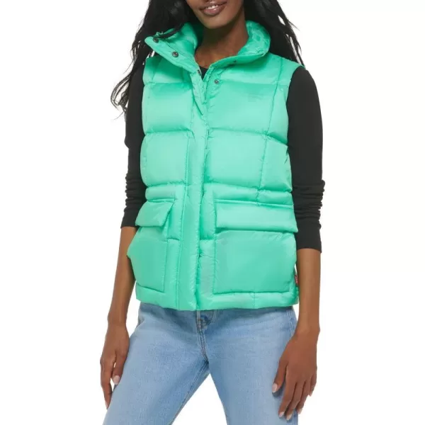 Levis Womens Sporty Box Quilted Puffer VestGreen