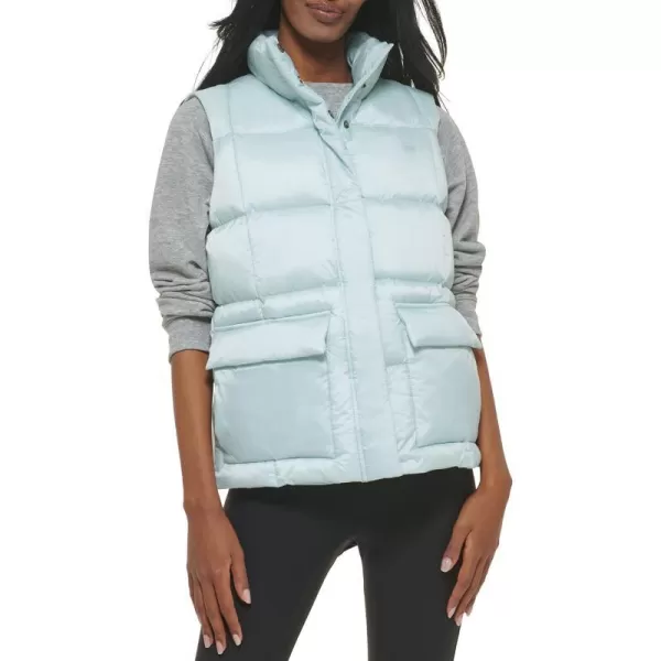 Levis Womens Sporty Box Quilted Puffer VestMisty Aqua