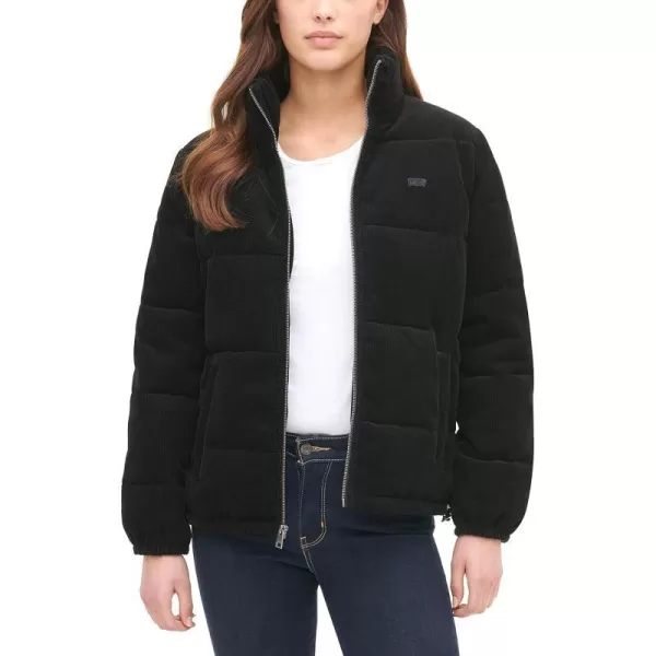 Levis Womens Zoe Corduroy Puffer Jacket Standard amp Plus SizesBlack Corduroy