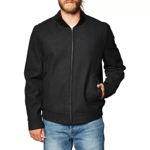 Marc New York by Andrew Marc Mens Barlow Melton Wool Bomber JacketCharcoal