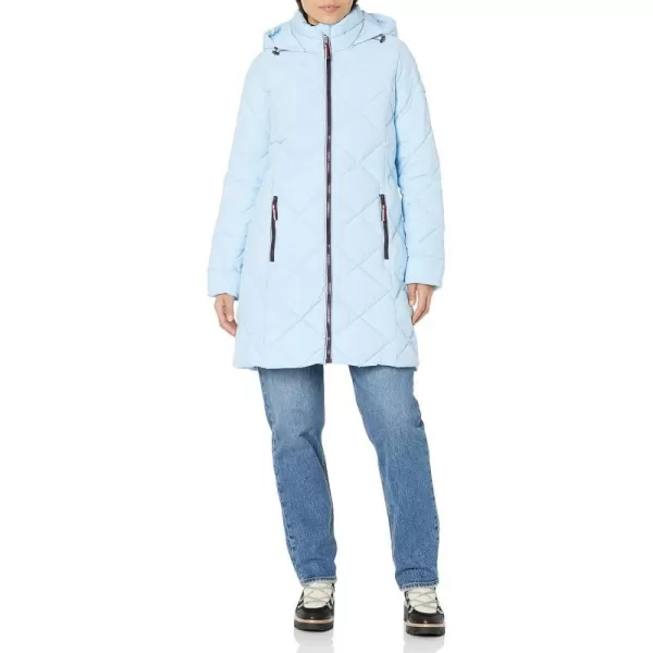 TOMMY HILFIGER Women Quilted Hooded SolidCerulean