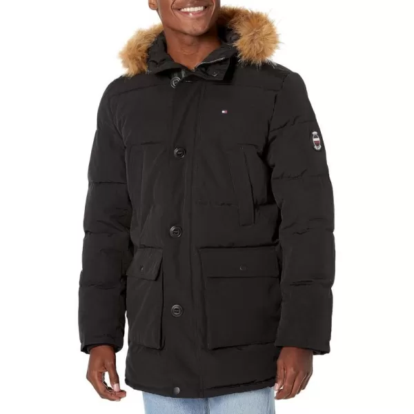 Tommy Hilfiger Mens Arctic Cloth Heavyweight Performance ParkaBlack