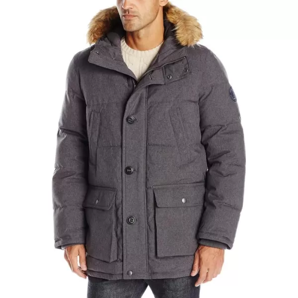 Tommy Hilfiger Mens Arctic Cloth Heavyweight Performance ParkaHeather Charcoal