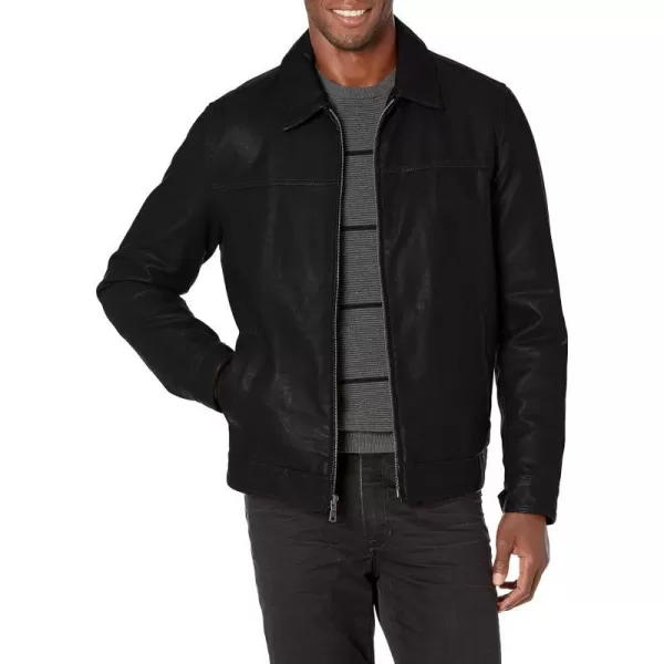 Tommy Hilfiger Mens Classic Faux Leather JacketBlack