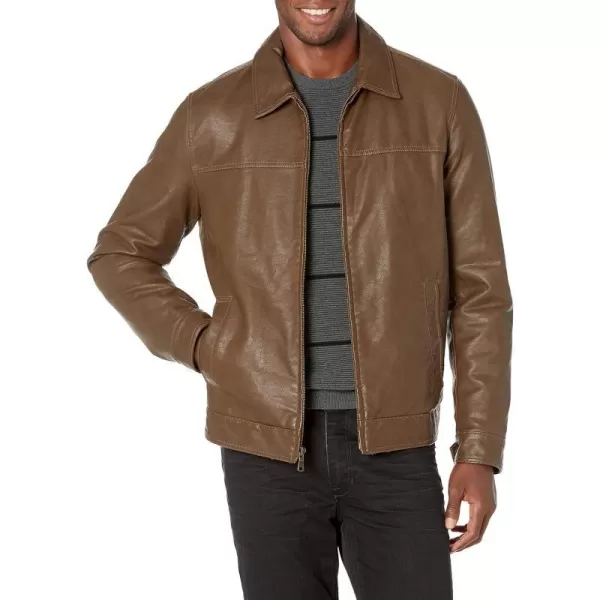 Tommy Hilfiger Mens Classic Faux Leather JacketEarth