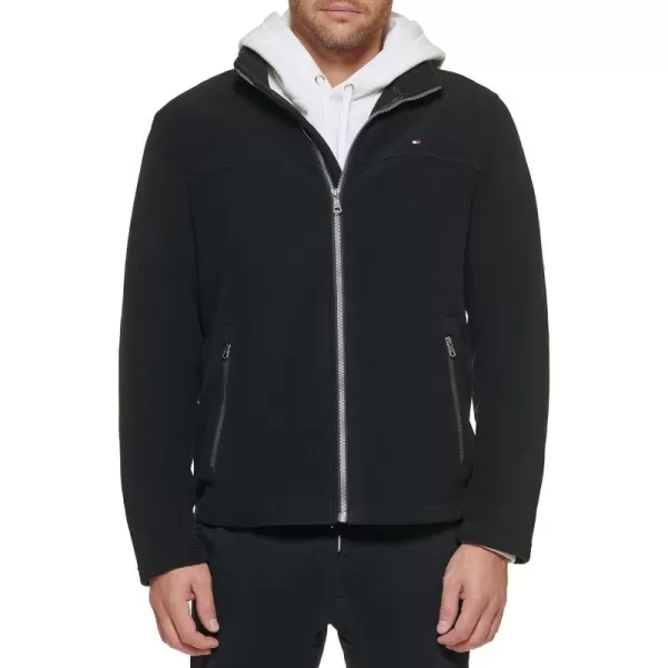 Tommy Hilfiger Mens Classic Zip Front Polar Fleece JacketBlack