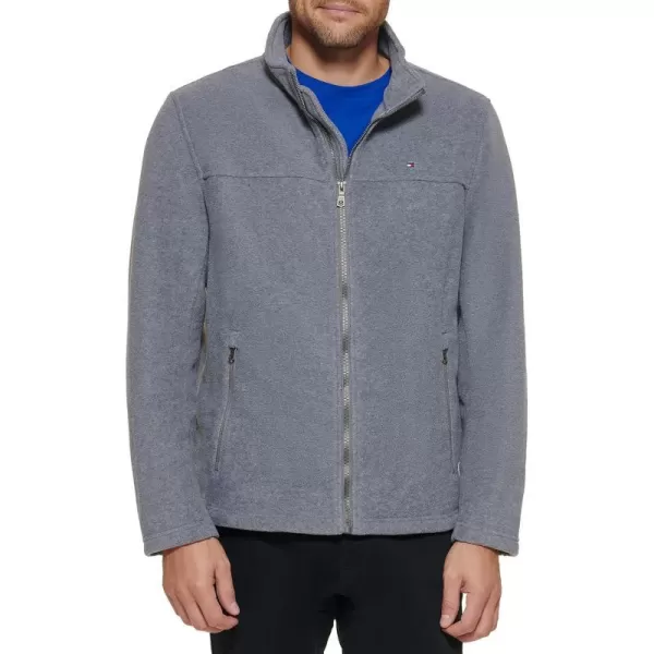 Tommy Hilfiger Mens Classic Zip Front Polar Fleece JacketDeep Light Grey