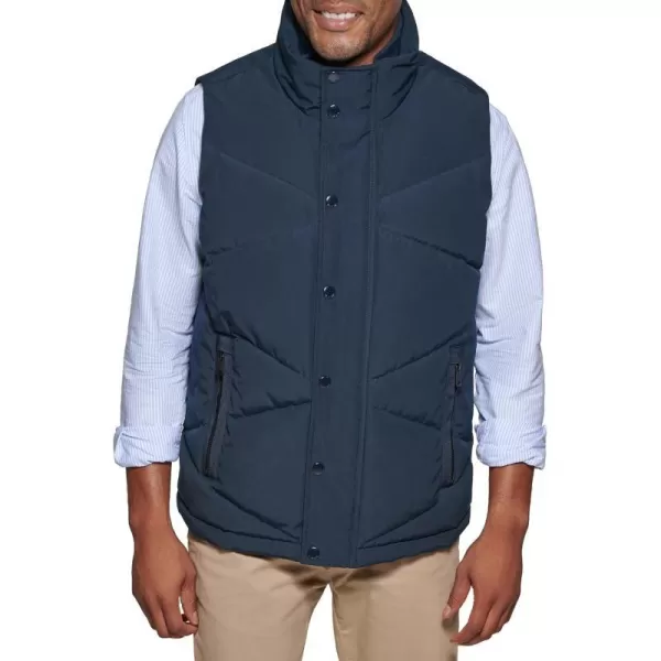 Tommy Hilfiger Mens Diamond Quilted Stand Collar Vest Navy MediumTommy Hilfiger Mens Diamond Quilted Stand Collar Vest Navy Medium