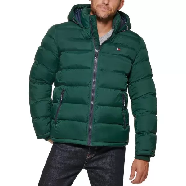 Tommy Hilfiger Mens Hooded Puffer JacketPine