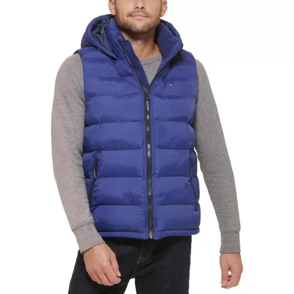 Tommy Hilfiger Mens Hooded Puffer VestRoyal Blue