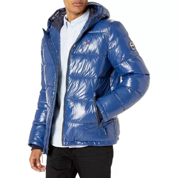 Tommy Hilfiger Mens Legacy Hooded Puffer JacketPearlized Deep Blue