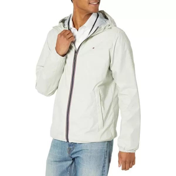 Tommy Hilfiger Mens Lightweight Active Water Resistant Hooded Rain JacketIce