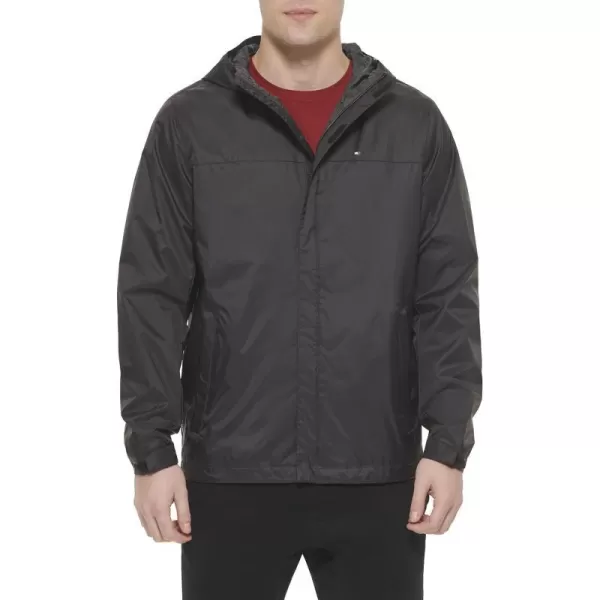 Tommy Hilfiger Mens Lightweight Breathable Waterproof Hooded JacketBlack