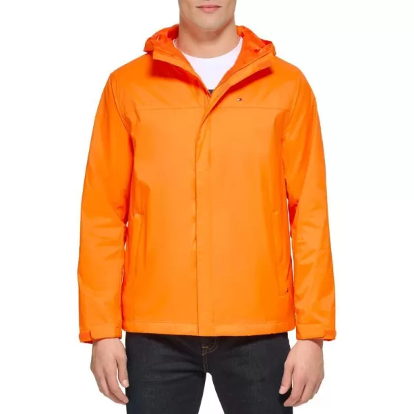 Tommy Hilfiger Mens Lightweight Breathable Waterproof Hooded JacketCelosia Orange