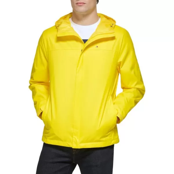 Tommy Hilfiger Mens Lightweight Breathable Waterproof Hooded JacketCyber Yellow