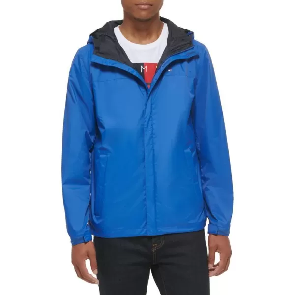 Tommy Hilfiger Mens Lightweight Breathable Waterproof Hooded JacketOlympic Blue