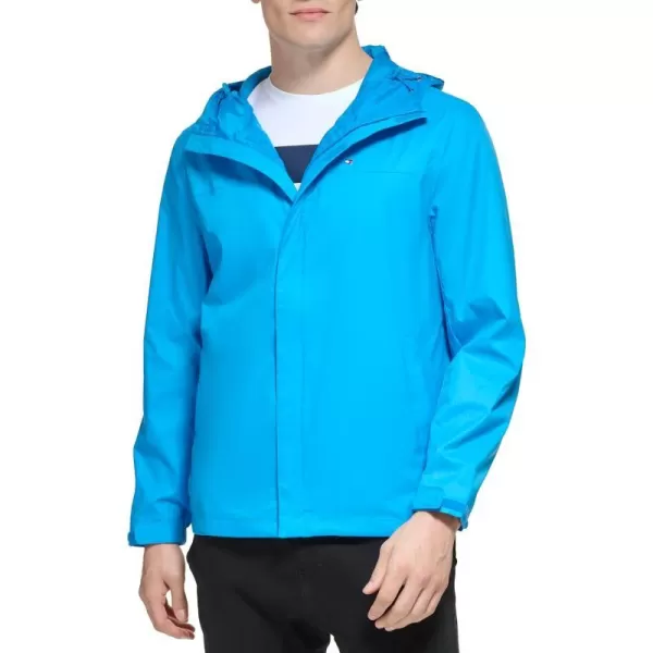 Tommy Hilfiger Mens Lightweight Breathable Waterproof Hooded JacketSwedish Blue