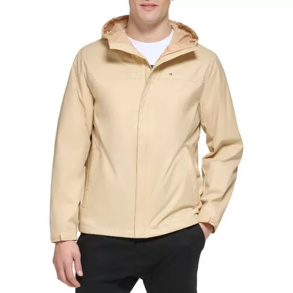 Tommy Hilfiger Mens Lightweight Breathable Waterproof Hooded JacketTan