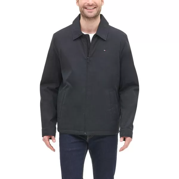 Tommy Hilfiger Mens Lightweight Microtwill Golf Jacket Standard and Big amp TallStandard Black