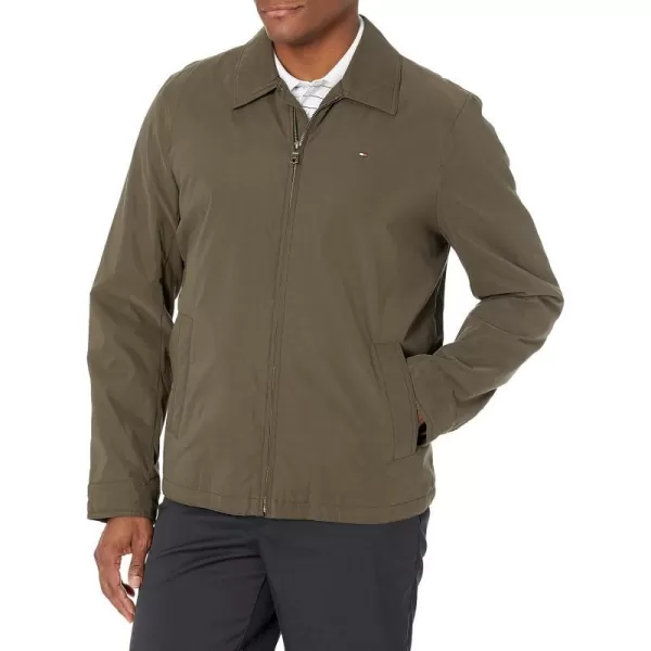 Tommy Hilfiger Mens Lightweight Microtwill Golf Jacket Standard and Big amp TallStandard Olive