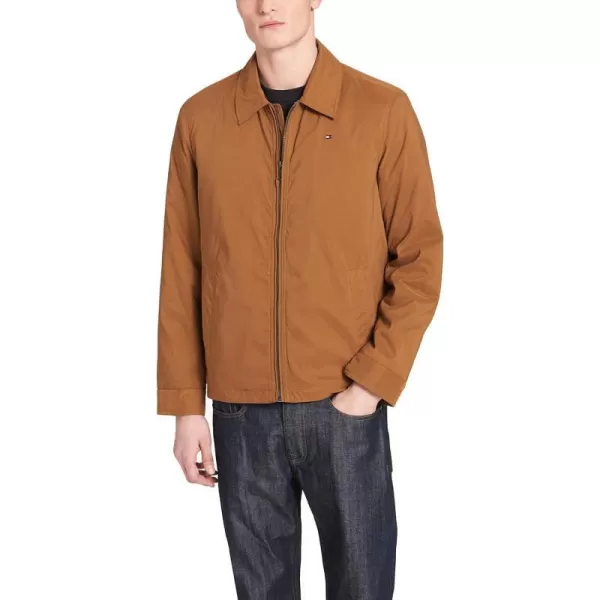 Tommy Hilfiger Mens Lightweight Microtwill Golf Jacket Standard and Big amp TallStandard Vicuna Brown